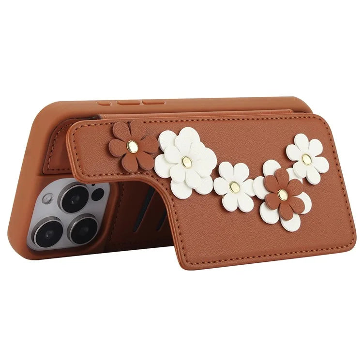 SY-001 For iPhone 15 Pro Max Case Leather Back Phone Cover with Hand Strap + Shoulder Strap