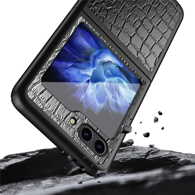 For Samsung Galaxy Z Flip6 5G Case Crocodile Texture Split Leather Phone Cover