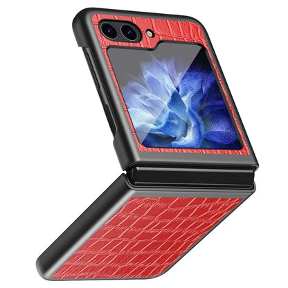 For Samsung Galaxy Z Flip6 5G Case Crocodile Texture Split Leather Phone Cover