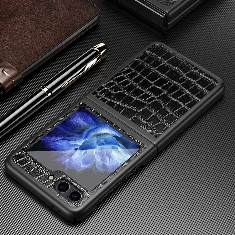For Samsung Galaxy Z Flip6 5G Case Crocodile Texture Split Leather Phone Cover