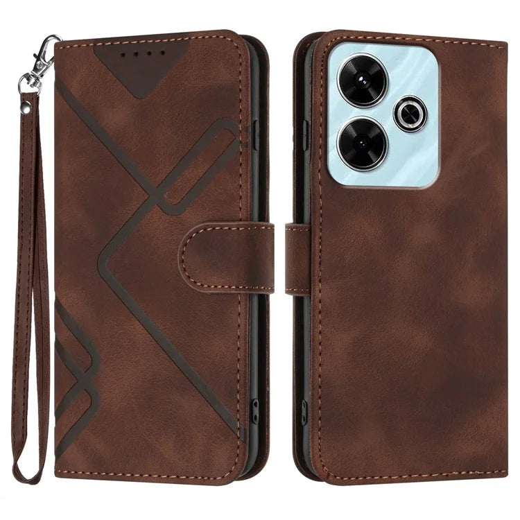 YX0040 For Xiaomi Redmi 13 4G Case Geometric Imprinted Leather Wallet Phone Cover