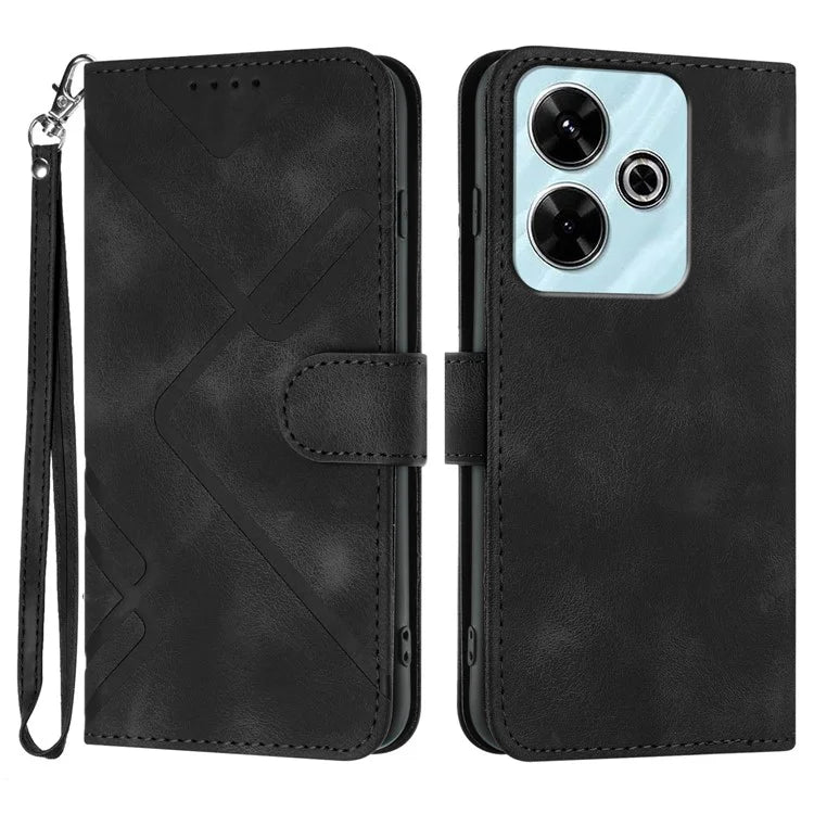 YX0040 For Xiaomi Redmi 13 4G Case Geometric Imprinted Leather Wallet Phone Cover
