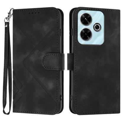 YX0040 For Xiaomi Redmi 13 4G Case Geometric Imprinted Leather Wallet Phone Cover