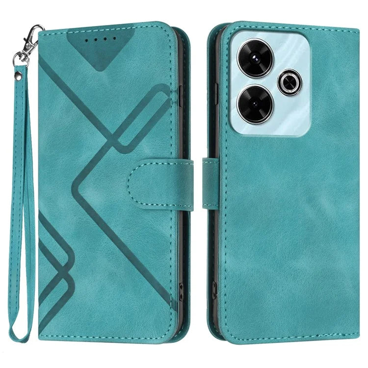YX0040 For Xiaomi Redmi 13 4G Case Geometric Imprinted Leather Wallet Phone Cover