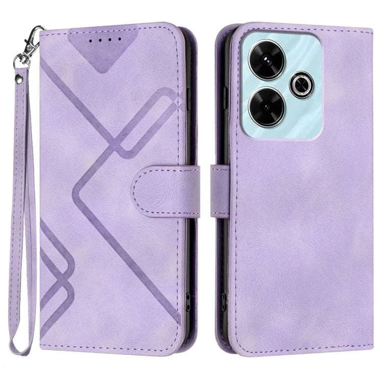 YX0040 For Xiaomi Redmi 13 4G Case Geometric Imprinted Leather Wallet Phone Cover