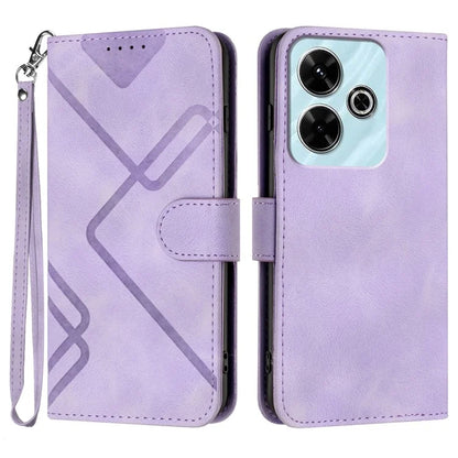 YX0040 For Xiaomi Redmi 13 4G Case Geometric Imprinted Leather Wallet Phone Cover