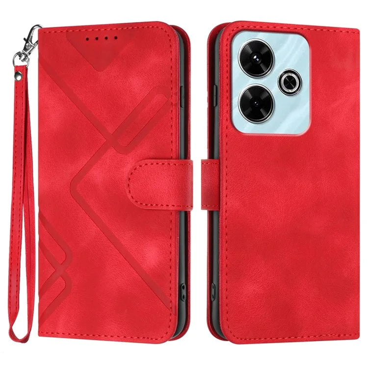 YX0040 For Xiaomi Redmi 13 4G Case Geometric Imprinted Leather Wallet Phone Cover