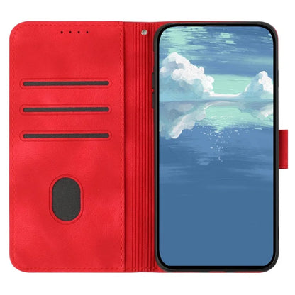 YX0040 For iPhone 16 Case Leather Wallet Flip Phone Cover Geometry Imprinted