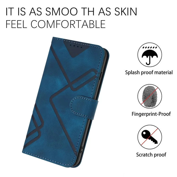 YX0040 For iPhone 16 Pro Leather Case Geometry Pattern Wallet Phone Cover