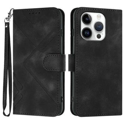 YX0040 For iPhone 16 Pro Leather Case Geometry Pattern Wallet Phone Cover