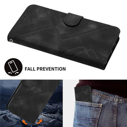 YX0040 For iPhone 16 Pro Leather Case Geometry Pattern Wallet Phone Cover