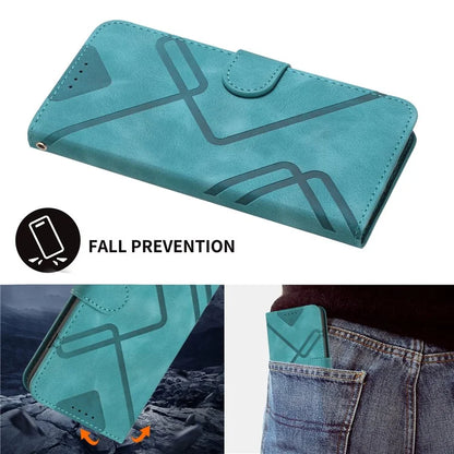 YX0040 For iPhone 16 Pro Leather Case Geometry Pattern Wallet Phone Cover
