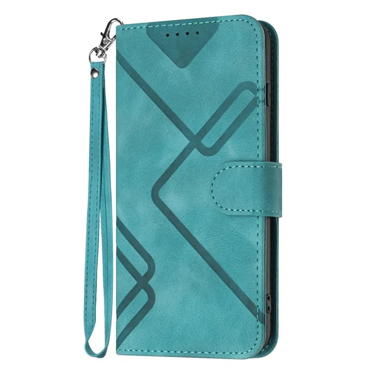 YX0040 For iPhone 16 Pro Leather Case Geometry Pattern Wallet Phone Cover