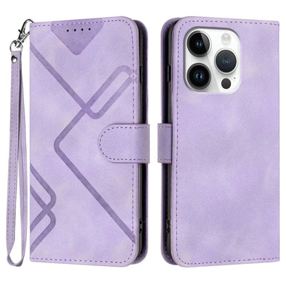 YX0040 For iPhone 16 Pro Leather Case Geometry Pattern Wallet Phone Cover