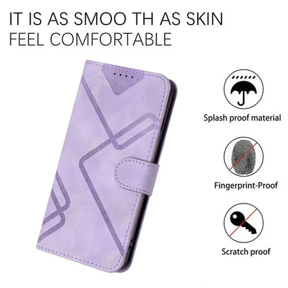 YX0040 For iPhone 16 Pro Leather Case Geometry Pattern Wallet Phone Cover