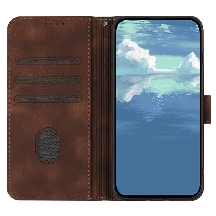 YX0040 For iPhone 16 Pro Leather Case Geometry Pattern Wallet Phone Cover
