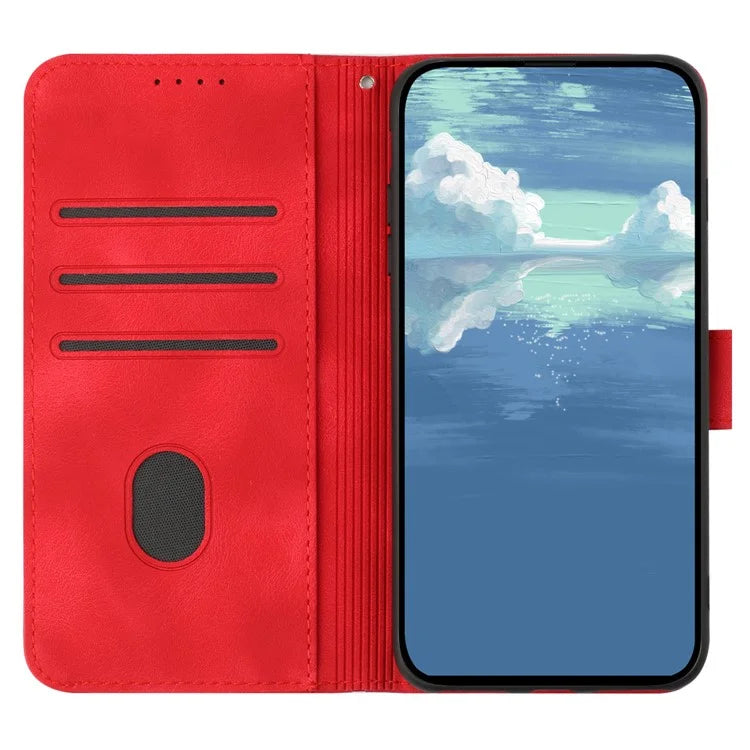 YX0040 For iPhone 16 Pro Leather Case Geometry Pattern Wallet Phone Cover