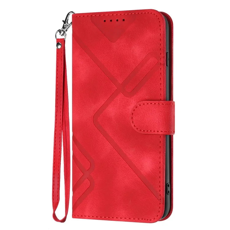 YX0040 For iPhone 16 Pro Leather Case Geometry Pattern Wallet Phone Cover