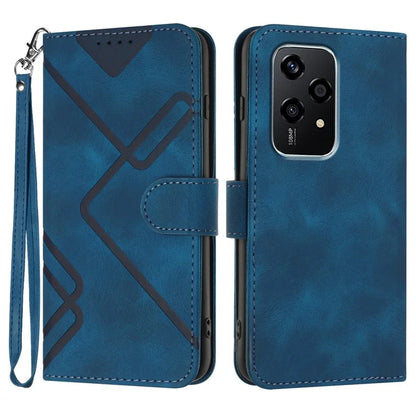 YX0040 For Honor 200 Lite Case with Wrist Strap Geometry Pattern Leather Phone Cover