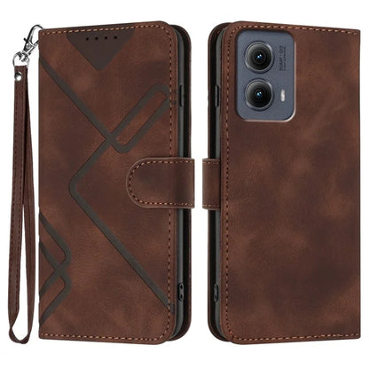 YX0040 For Motorola Edge (2024) 5G Case Geometry Imprinted PU Leather Flip Phone Cover