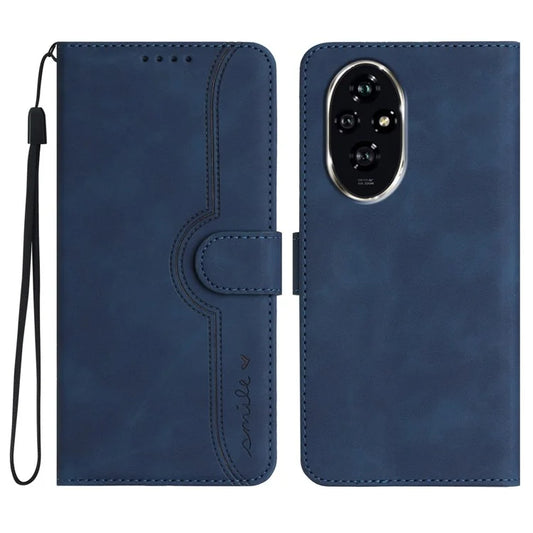YX0030 For Honor 200 Pro 5G Case Smile Imprinted Leather Phone Cover with Hand Strap