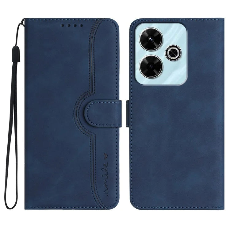 YX0030 For Xiaomi Redmi 13 5G / 13 4G Case Smile Imprinted Wallet PU Leather Flip Cover