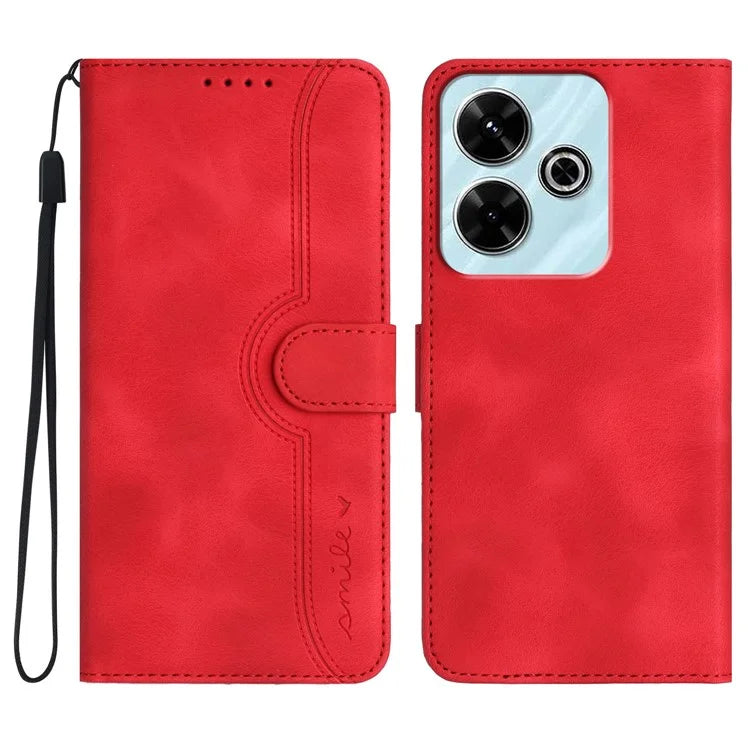 YX0030 For Xiaomi Redmi 13 5G / 13 4G Case Smile Imprinted Wallet PU Leather Flip Cover