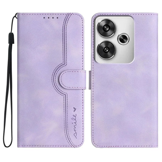 YX0030 For Xiaomi Redmi Turbo 3 5G / Poco F6 5G Case Smile Letter Phone Leather Cover