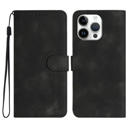 YX0030 For iPhone 16 Pro Max Case PU Leather Wallet Phone Cover Smile Letter