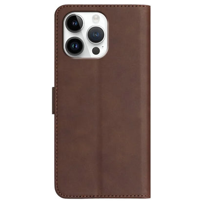 YX0030 For iPhone 16 Pro Max Case PU Leather Wallet Phone Cover Smile Letter