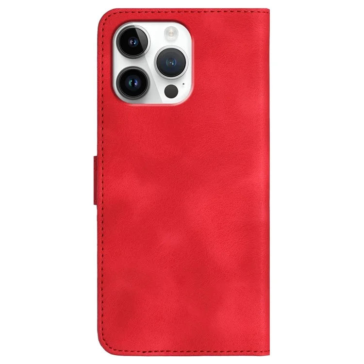 YX0030 For iPhone 16 Pro Max Case PU Leather Wallet Phone Cover Smile Letter