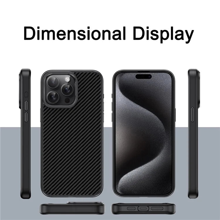 IPAKY For iPhone 14 Pro Case Carbon Fiber Texture TPU Phone Protector