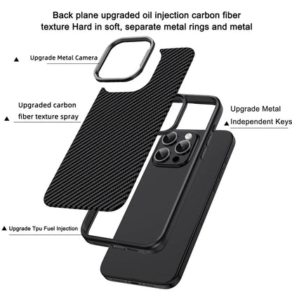 IPAKY For iPhone 14 Pro Case Carbon Fiber Texture TPU Phone Protector