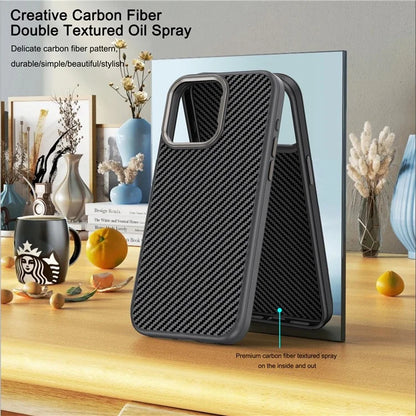 IPAKY For iPhone 14 Pro Case Carbon Fiber Texture TPU Phone Protector