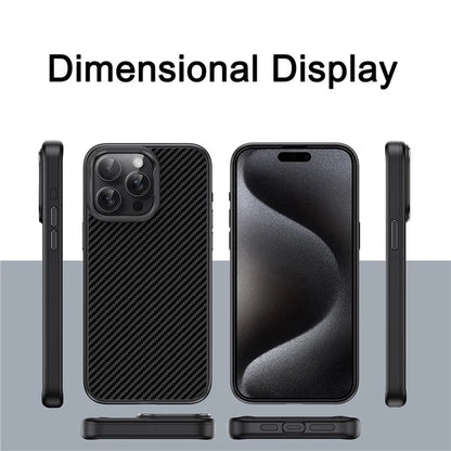 IPAKY For iPhone 14 Pro Case Carbon Fiber Texture TPU Phone Protector