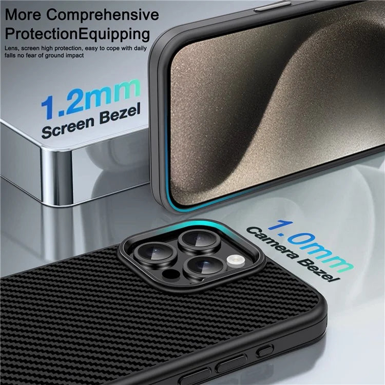 IPAKY For iPhone 13 Pro TPU Case Carbon Fiber Texture Protective Phone Cover