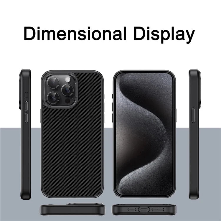 IPAKY For iPhone 13 Pro TPU Case Carbon Fiber Texture Protective Phone Cover