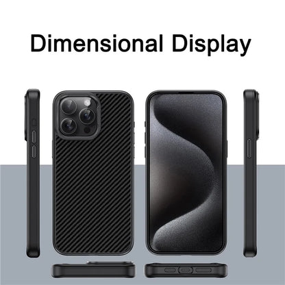 IPAKY For iPhone 13 Pro TPU Case Carbon Fiber Texture Protective Phone Cover