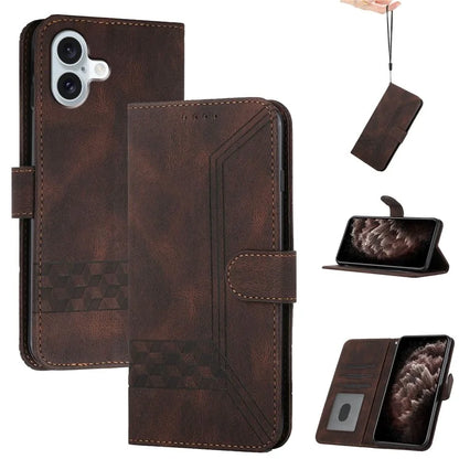 YX0010 Series for iPhone 16 Case PU Leather Wallet Stand Flip Phone Cover