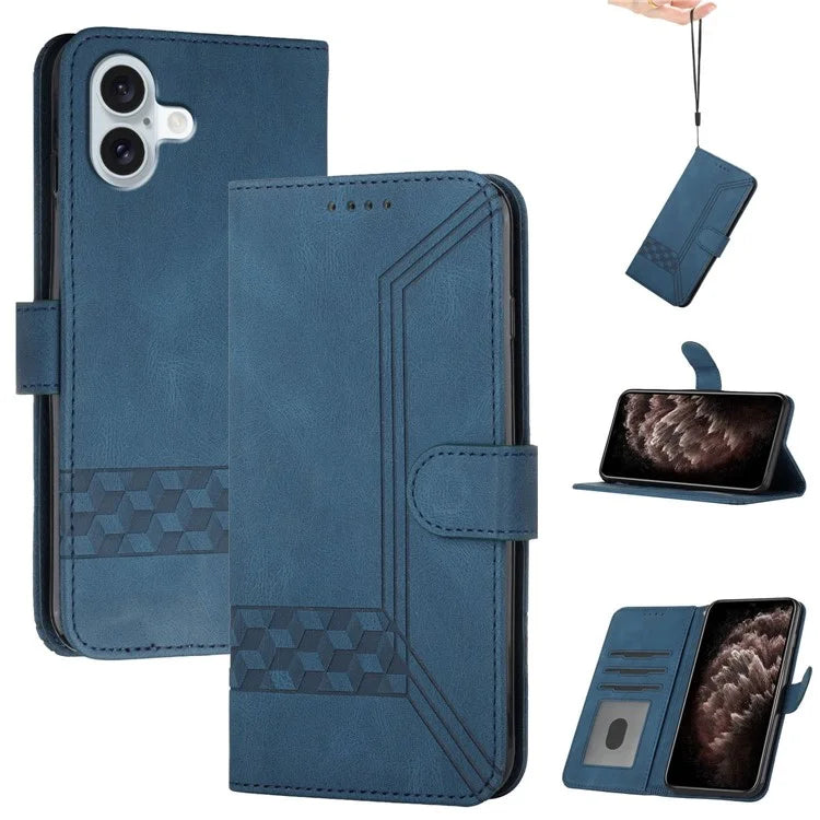 YX0010 Series for iPhone 16 Case PU Leather Wallet Stand Flip Phone Cover