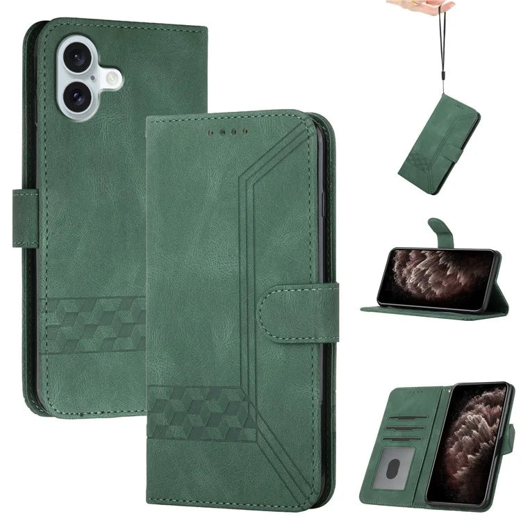 YX0010 Series for iPhone 16 Case PU Leather Wallet Stand Flip Phone Cover