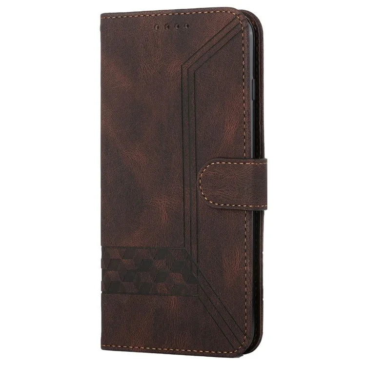 YX0010 Series for Honor 200 Lite Case Leather Phone Cover Rhombus Lines Pattern