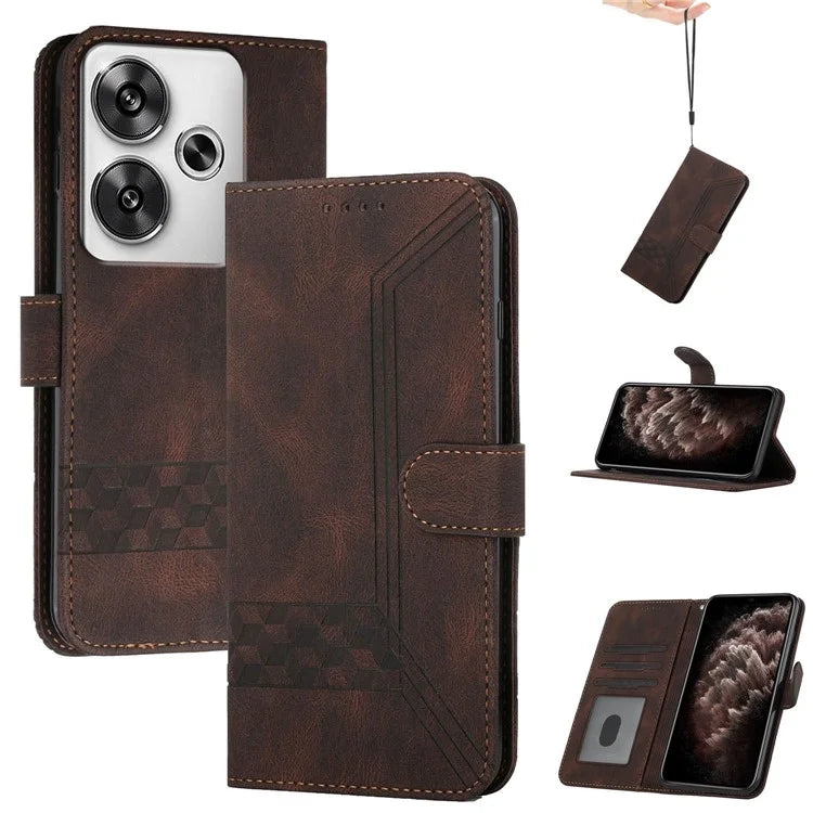 YX0010 Series for Xiaomi Redmi Turbo 3 5G / Poco F6 5G Case Leather Phone Cover with Strap