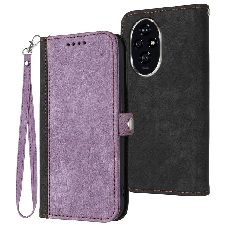YX0020 For Honor 200 5G Case Shockproof Leather Phone Cover with Hand Strap
