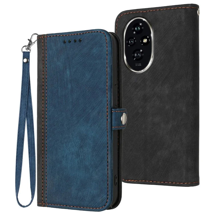YX0020 For Honor 200 5G Case Shockproof Leather Phone Cover with Hand Strap