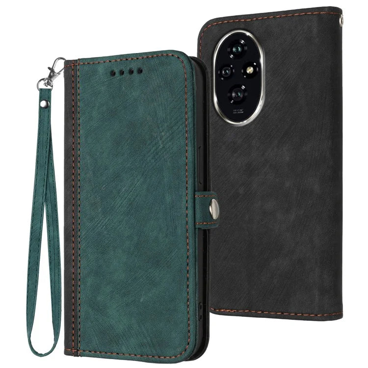 YX0020 For Honor 200 5G Case Shockproof Leather Phone Cover with Hand Strap