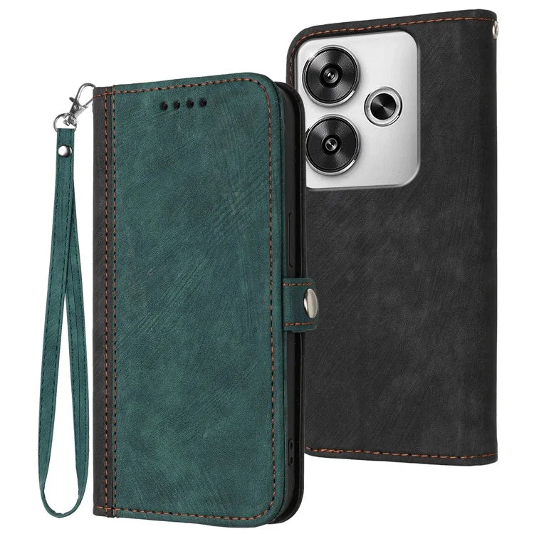 YX0020 For Xiaomi Redmi Turbo 3 5G / Poco F6 5G Case Leather Phone Cover with Wrist Strap