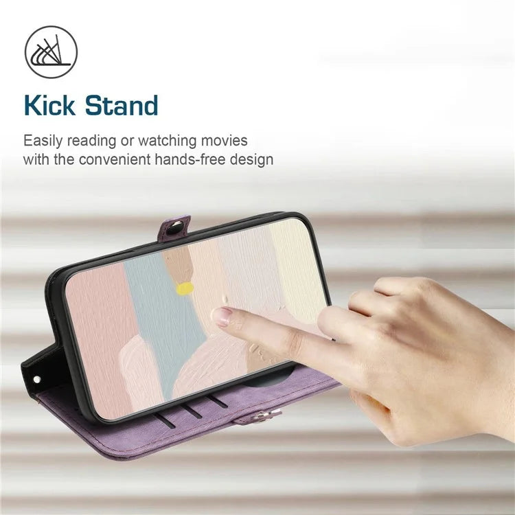 YX0020 For iPhone 16 Plus Case Skin Touch Texture Leather Wallet Phone Cover