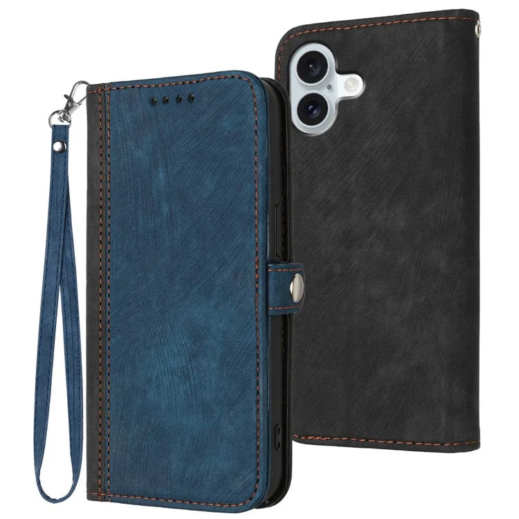 YX0020 For iPhone 16 Plus Case Skin Touch Texture Leather Wallet Phone Cover