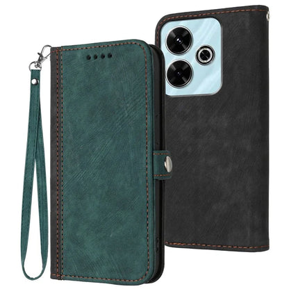 YX0020 For Xiaomi Redmi 13 5G / 13 4G Leather Case Phone Wallet Cover with Wrist Strap